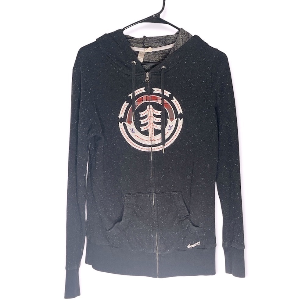 Element Vintage Y2K Zip Up Speckled Hoodie Size Large - Picture 2 of 7